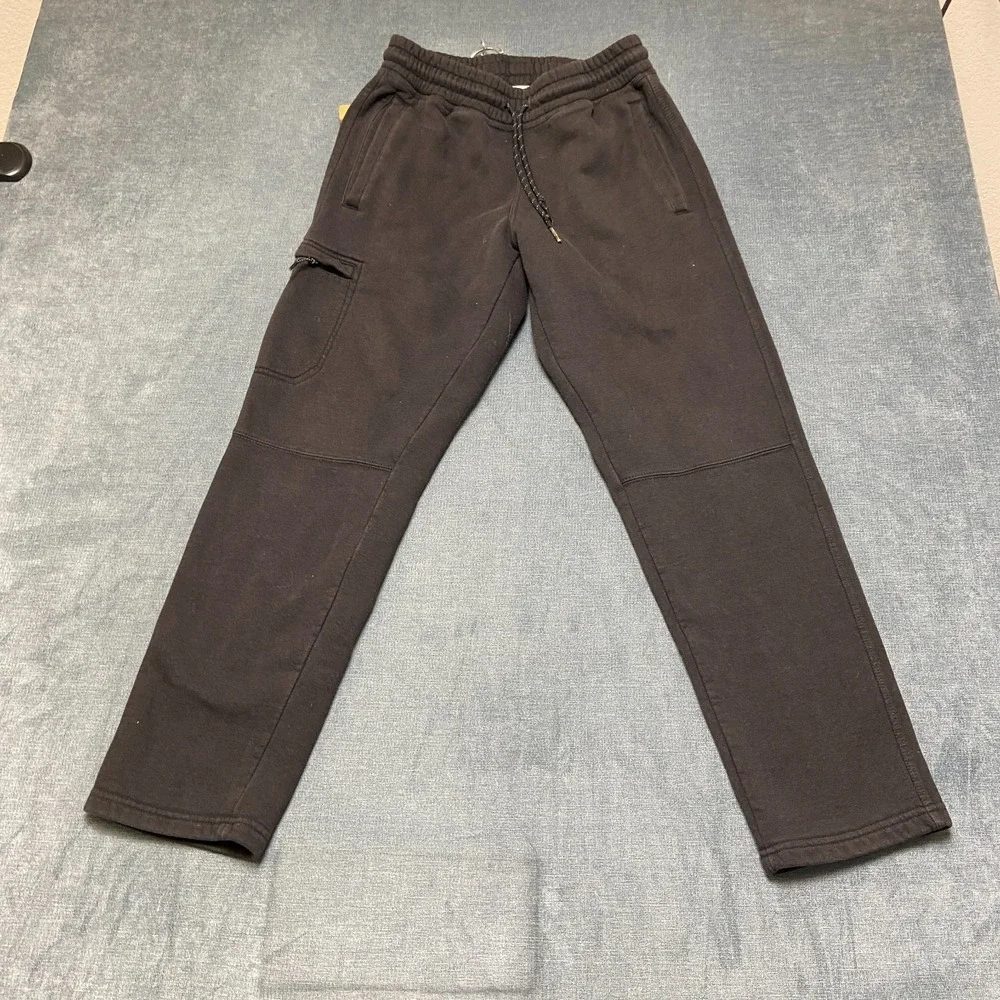 Vintage Original Weatherproof Sweatpants Mens S Black Fleece Lined Cargo Pockets